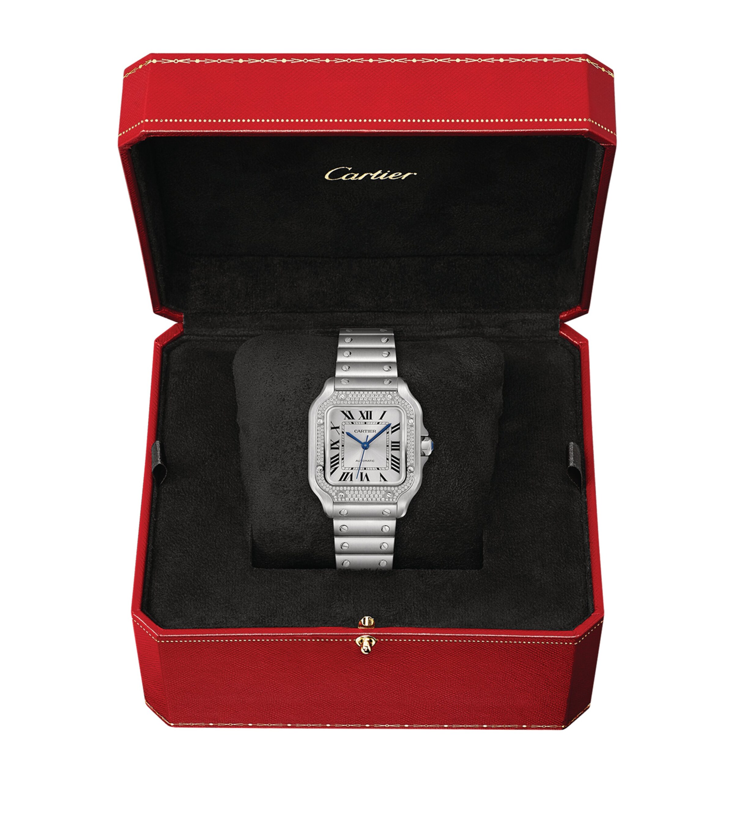Medium Steel Santos de Cartier Watch 35.1mm STEEL Image 5