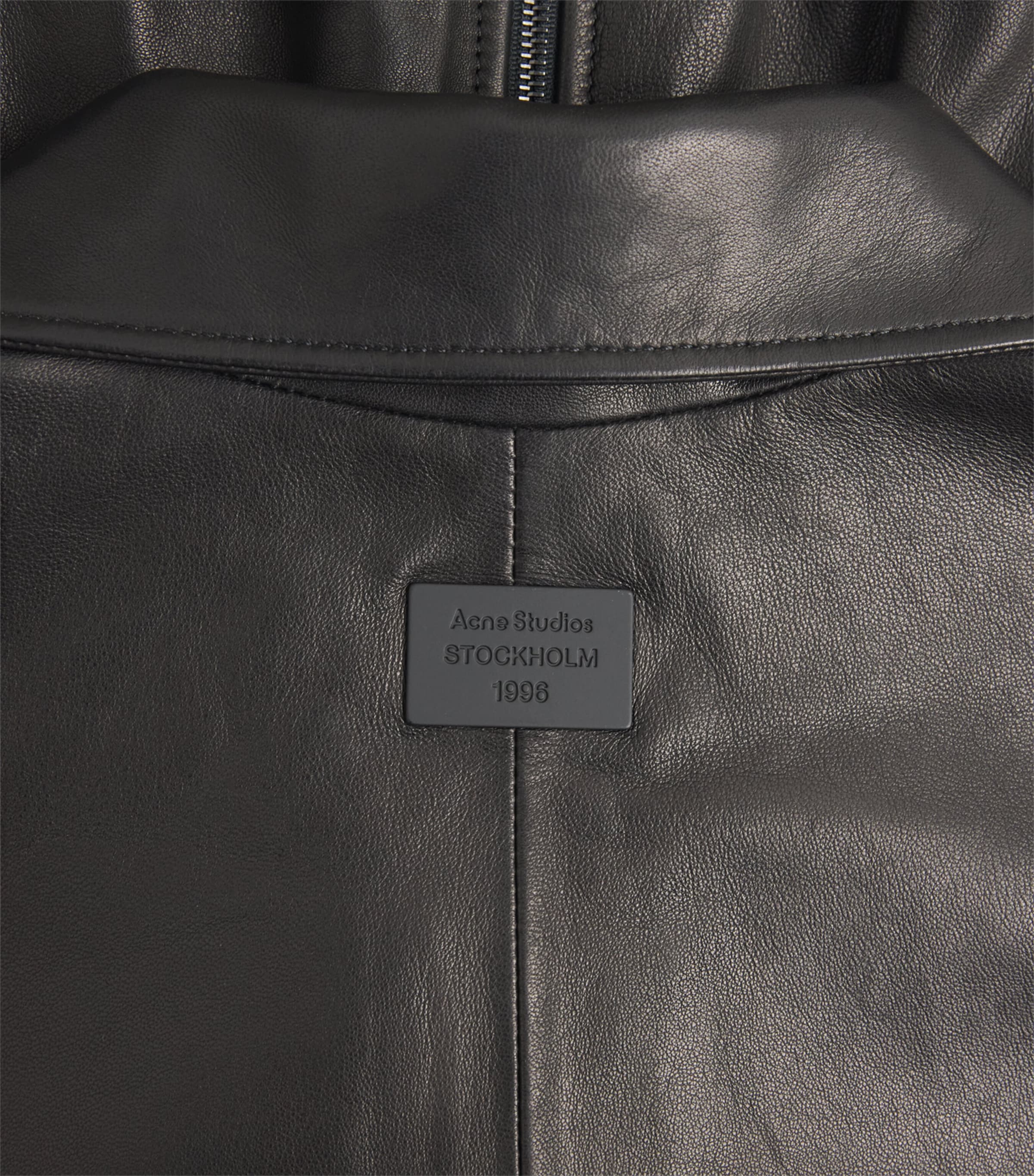 Acne Studios Womens Leather Bomber Jacket Black Image 6
