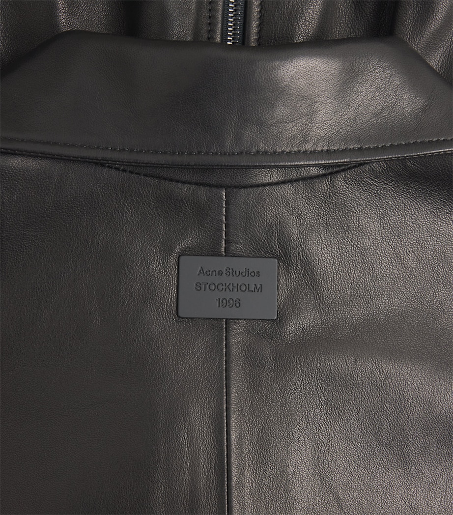 Acne Studios Womens Leather Bomber Jacket Black Image 6