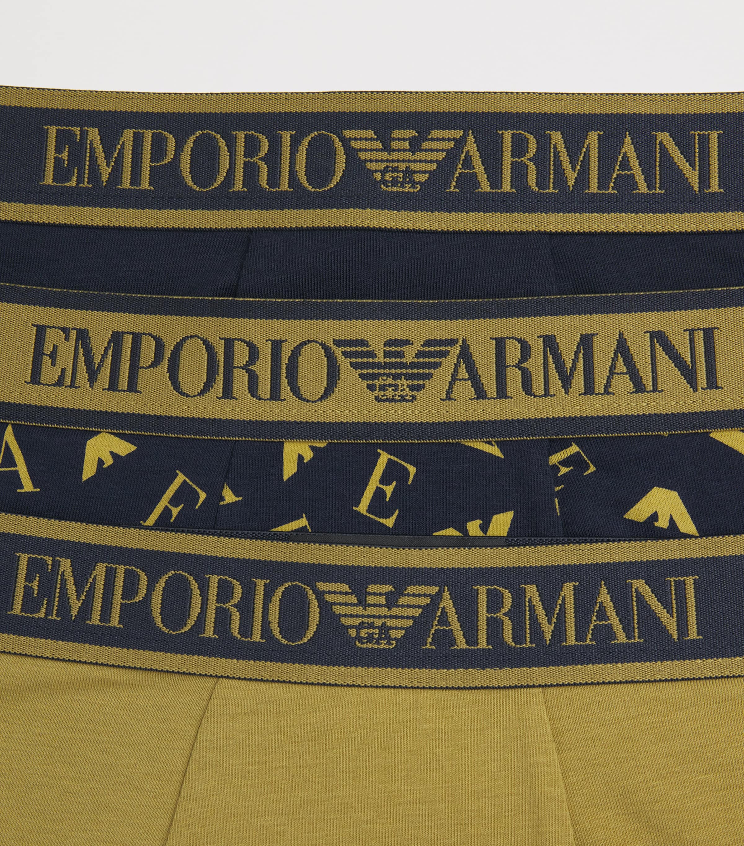 Emporio Armani Mens Stretch-Cotton Logo Boxer Briefs (Pack of 3) Blu/blumo Image 5