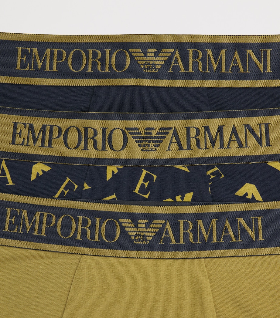 Emporio Armani Mens Stretch-Cotton Logo Boxer Briefs (Pack of 3) Blu/blumo Image 5