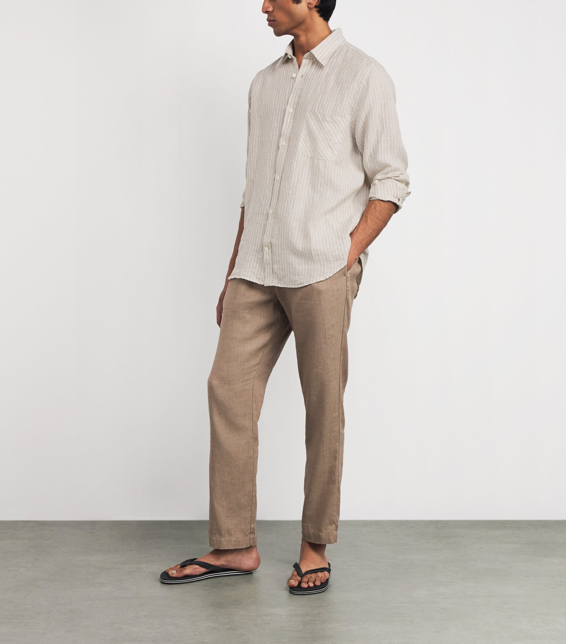 Linen Telles Shirt 250-KHAKI Image 2