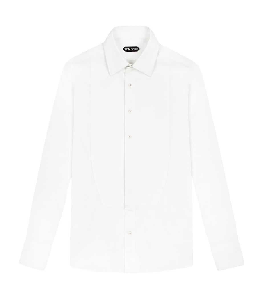 TOM FORD Mens Cotton Plastron-Front Evening Shirt Image 1