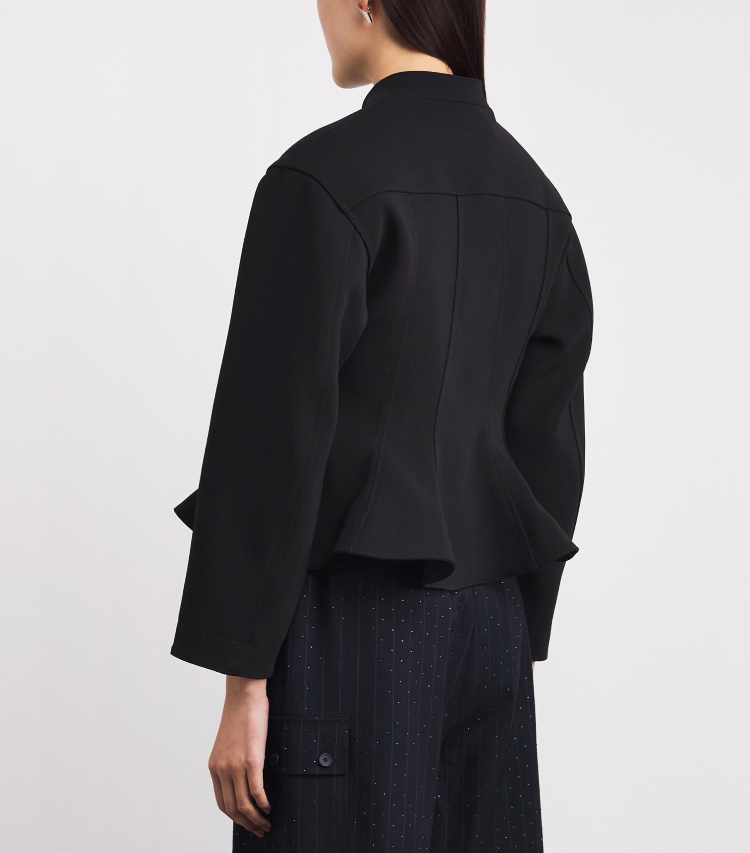 Peplum-Hem Jacket BLACK Image 4