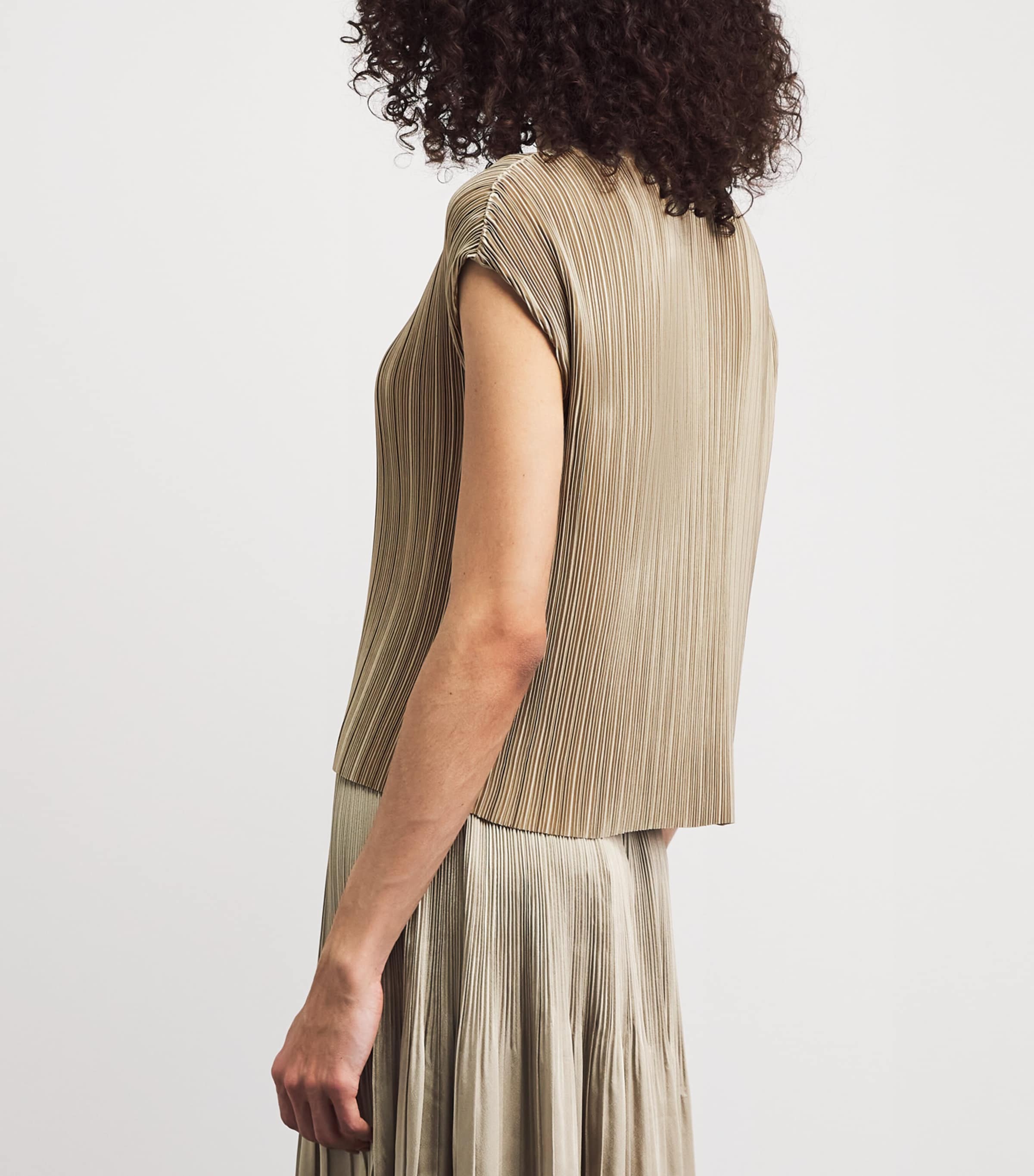 Joseph Womens Satin Pleated Cedre Top Powder Image 5