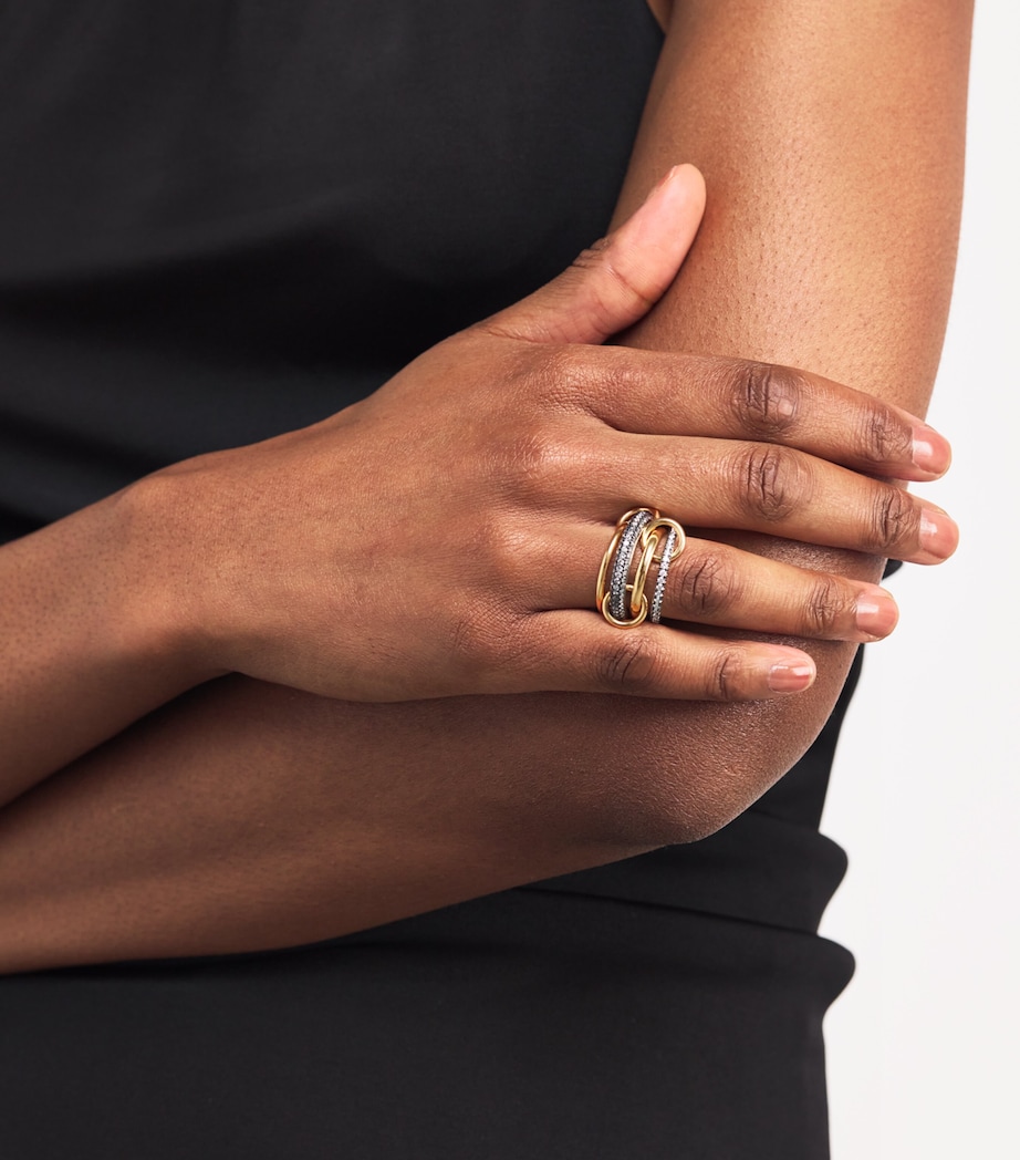 Yellow Gold, Sterling Silver and Diamond Vega Ring YELLOW GOLD Image 2