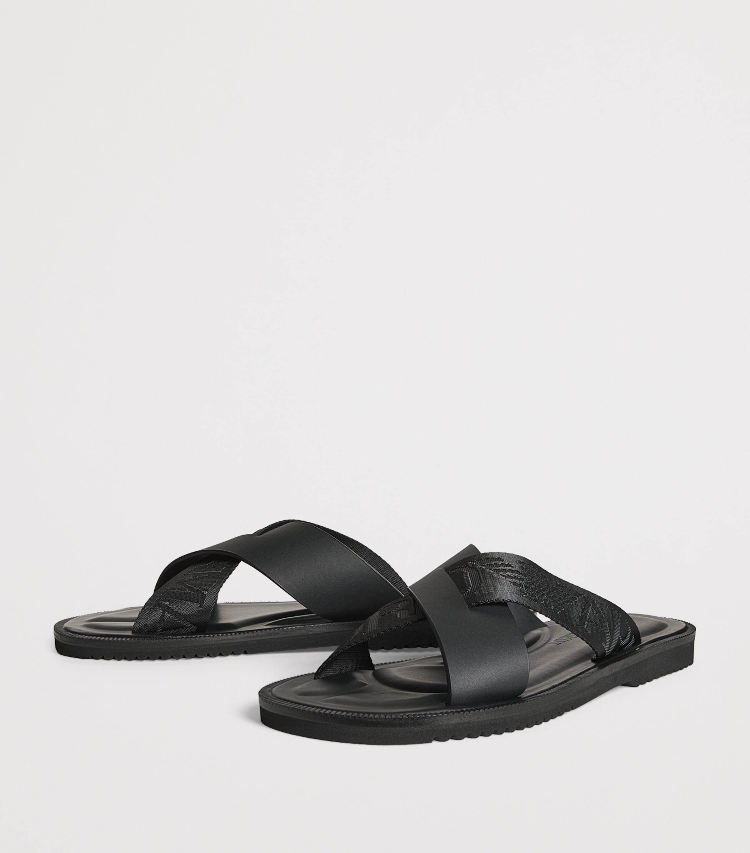 Emporio Armani Leather Crossover Sandals Image 3