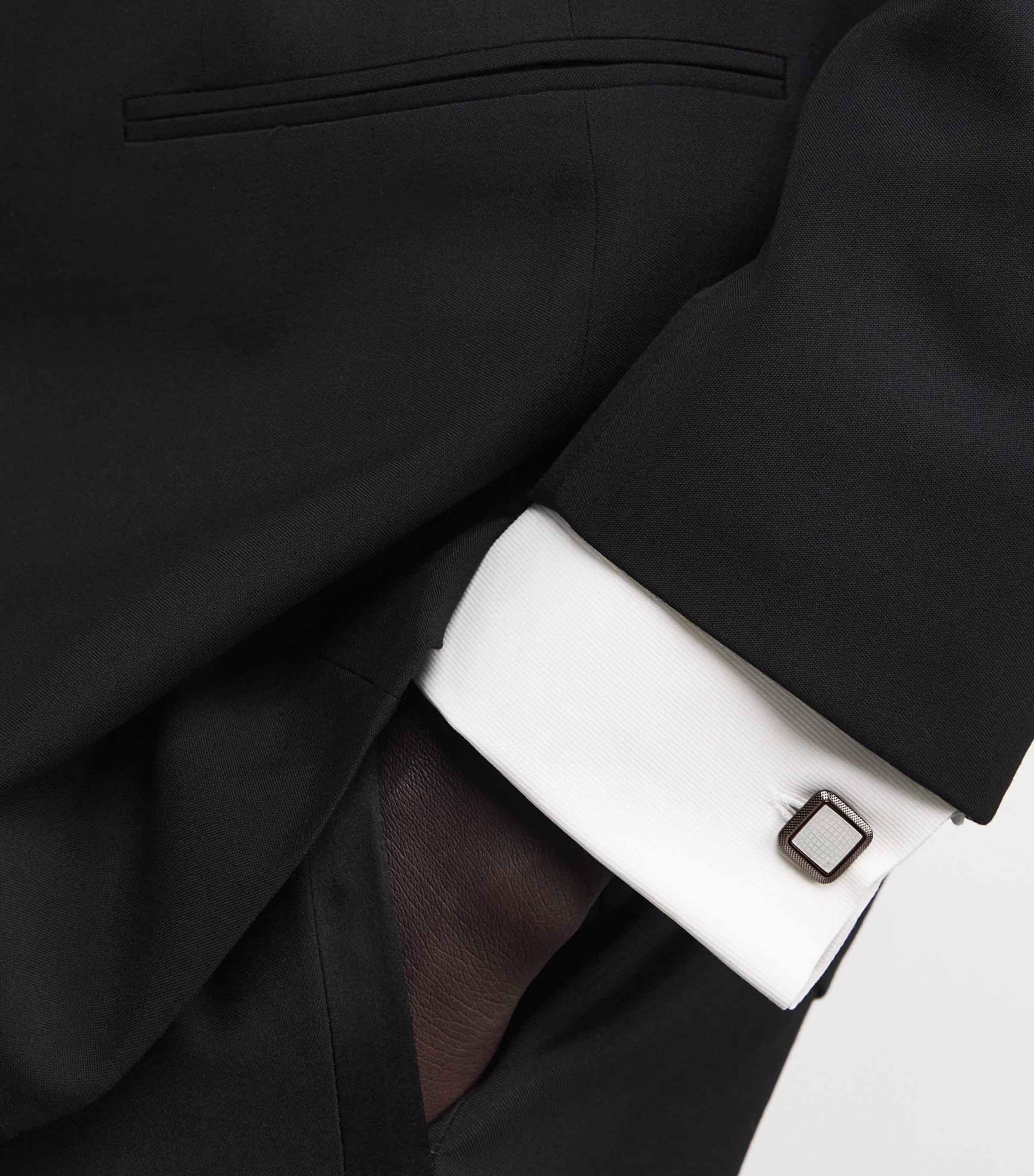 Spazio Square Mother-of-Pearl Cufflinks BLACK Image 2