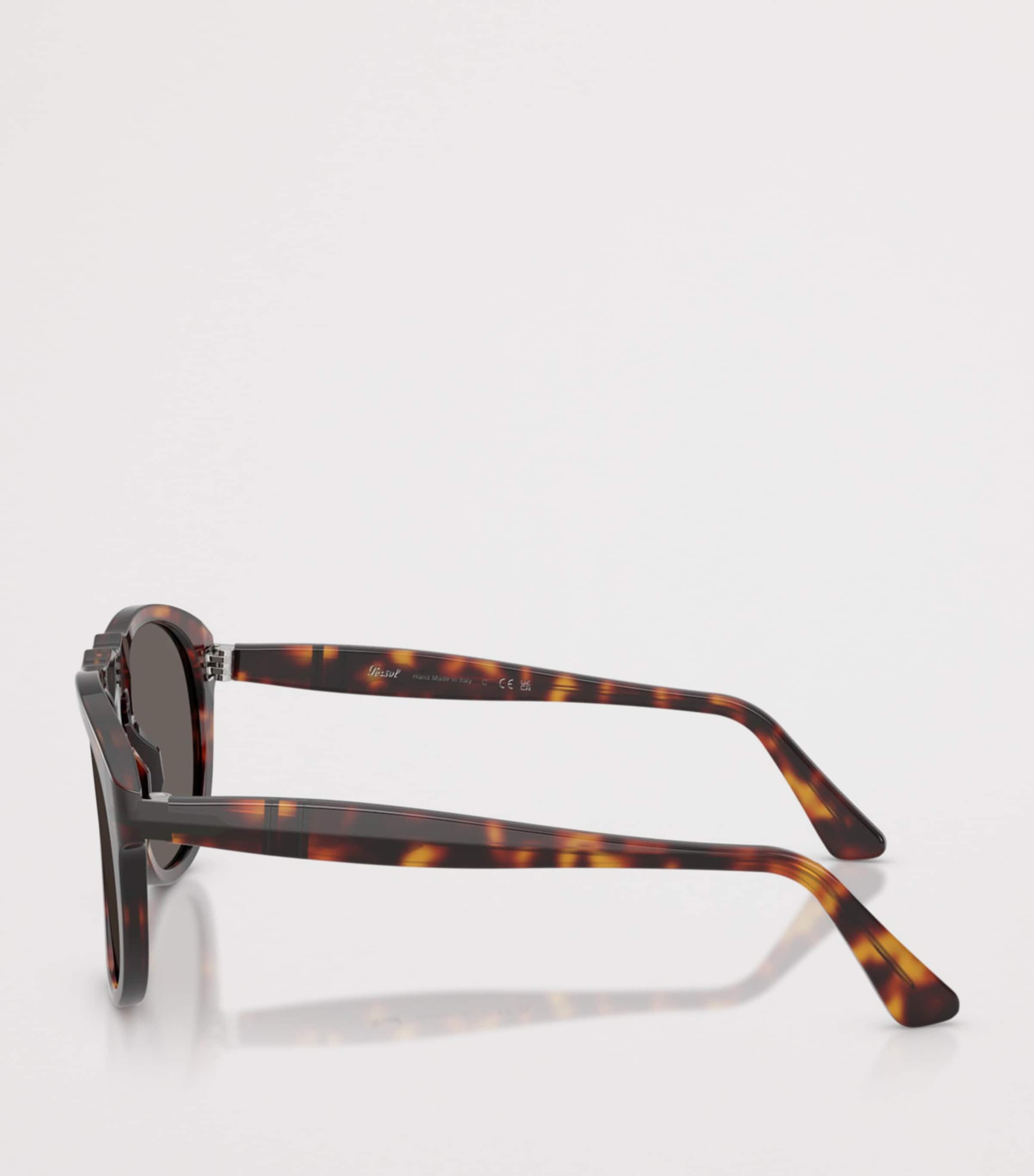 Persol Tortoiseshell PO0649NE Total Black Arrow Pilot Sunglasses Brown Image 3