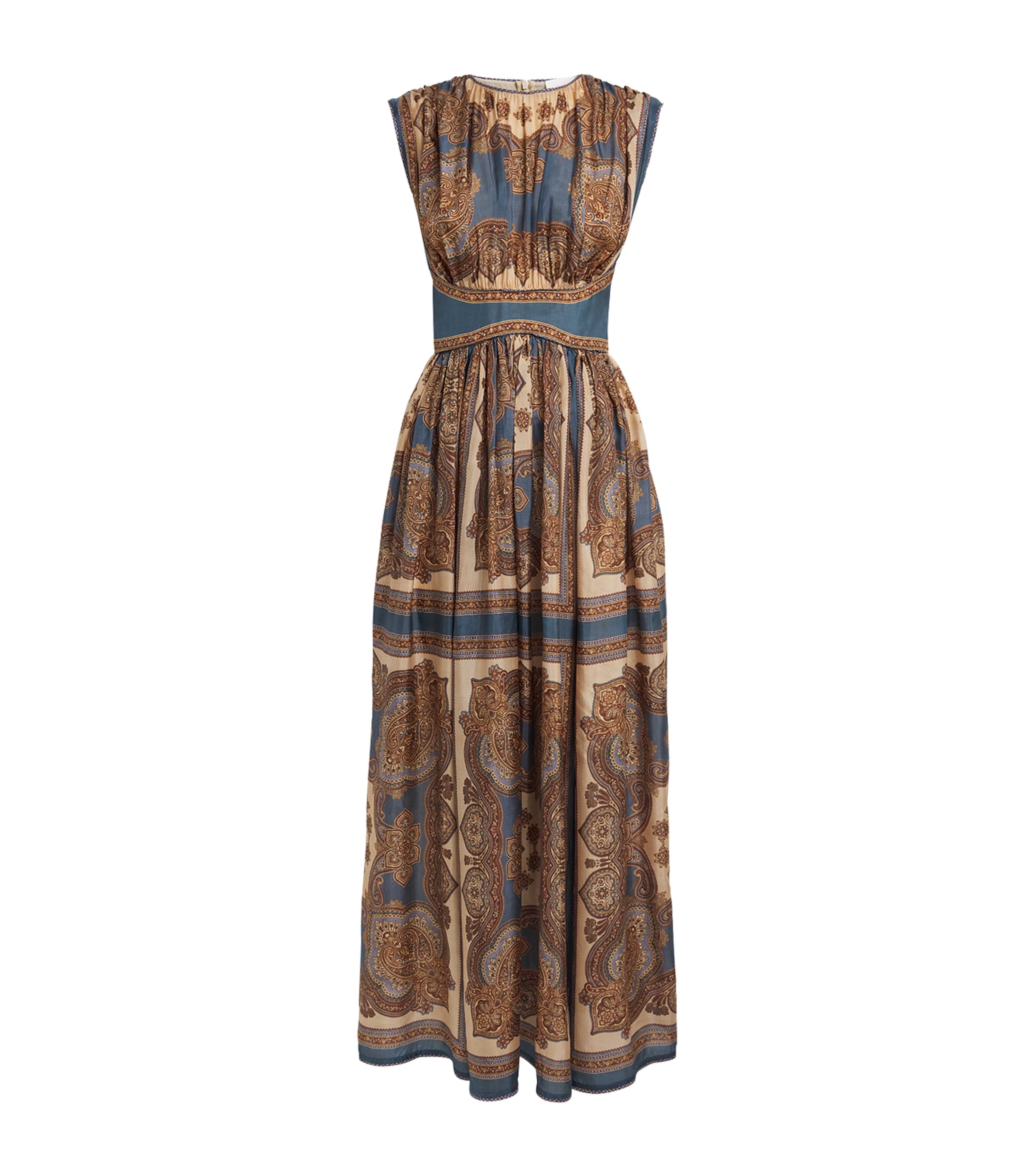 Zimmermann Womens Silk Mahon Printed Maxi Dress Dbpl Blue Psly Flrl Image 1