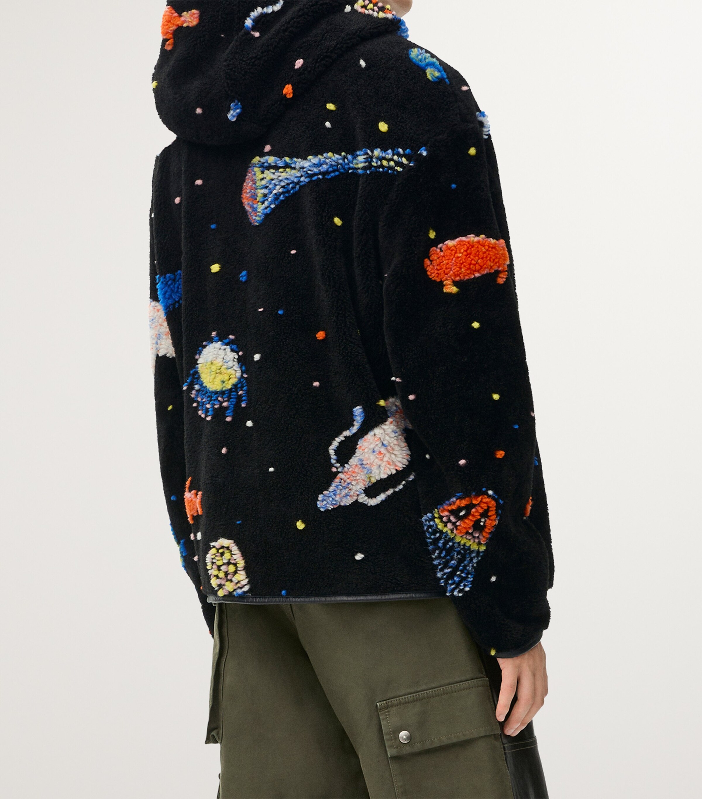 LOEWE Black x Suna Fujita Fleece Hooded Deep Sea Jacket | Harrods AE