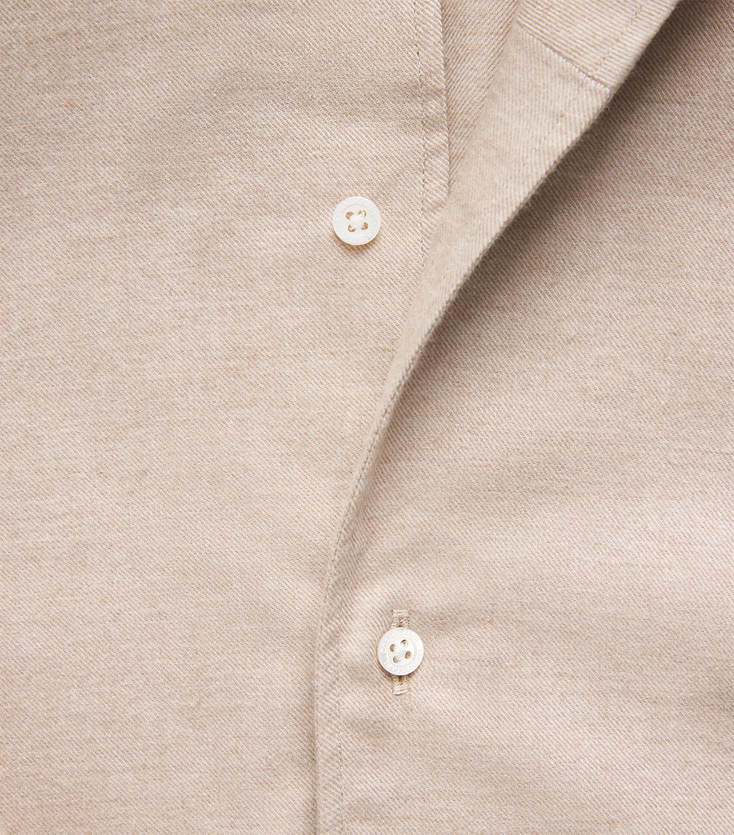 Corneliani Mens Cotton-Cashmere Shirt Natural / Beige Image 6