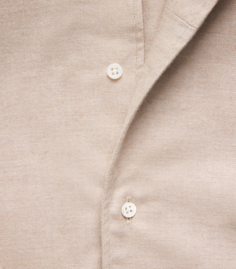 Corneliani Mens Cotton-Cashmere Shirt Natural / Beige Image 6