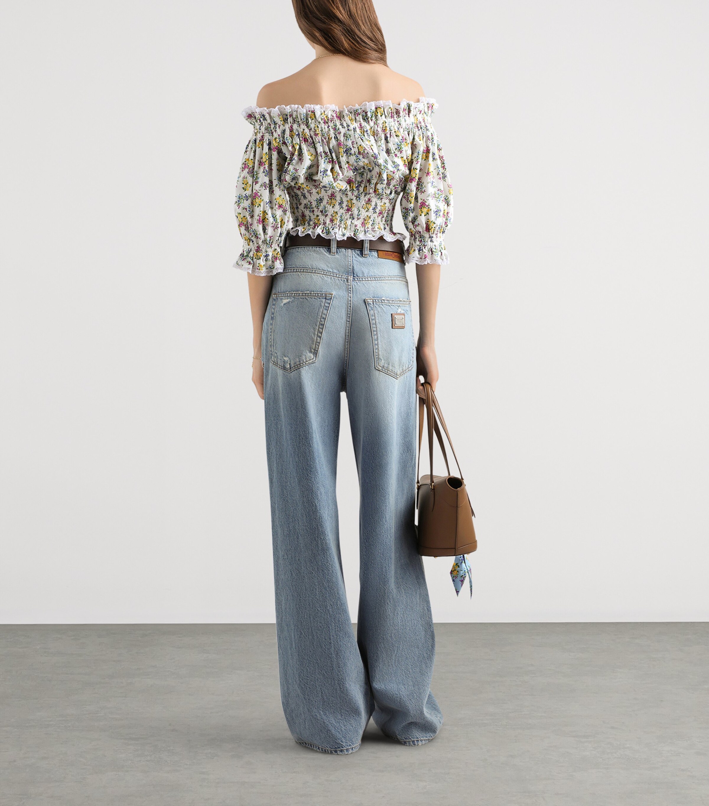 Dolce&Gabbana Womens Cotton-Blend Floral Top Fior Image 3