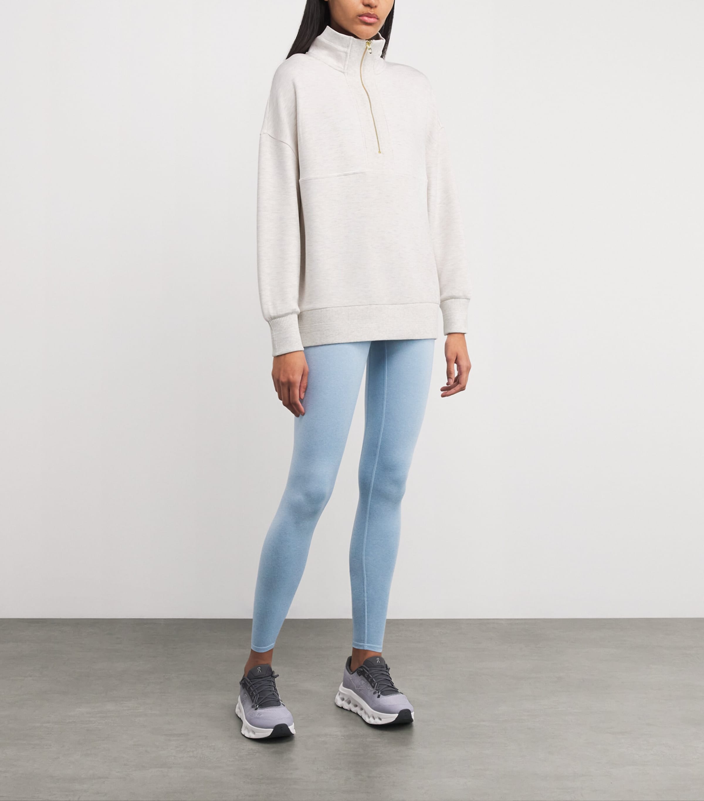 DoubleSoft Molly Half-Zip Sweatshirt IVORY MARL Image 2