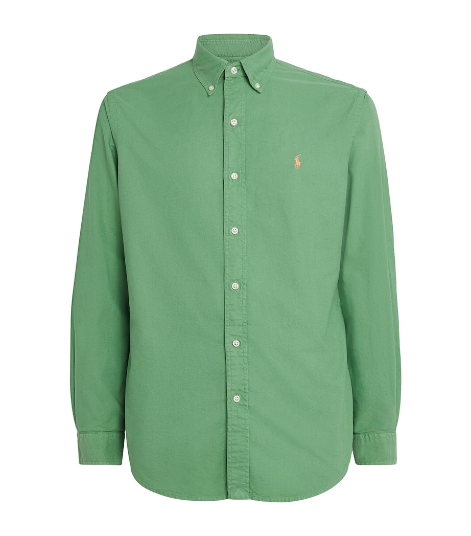Polo Ralph Lauren Mens Custom Fit Oxford Shirt Outback Green Image 1