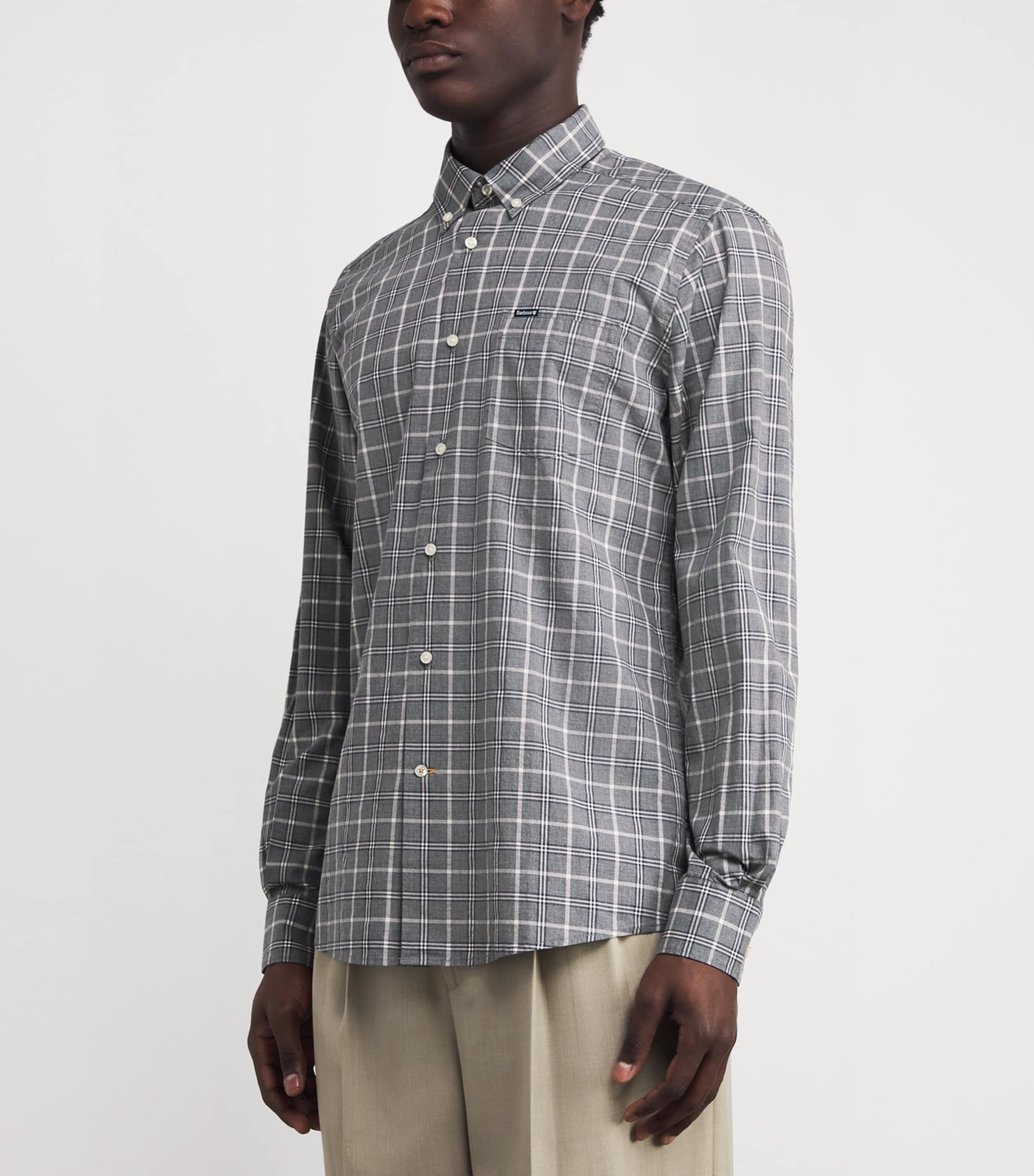 Cotton Check Bramham Shirt GY31 GREY MARL Image 3