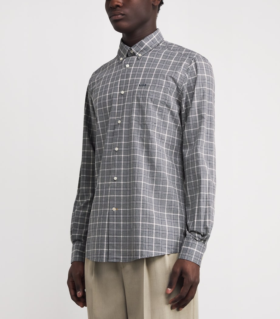 Cotton Check Bramham Shirt GY31 GREY MARL Image 3
