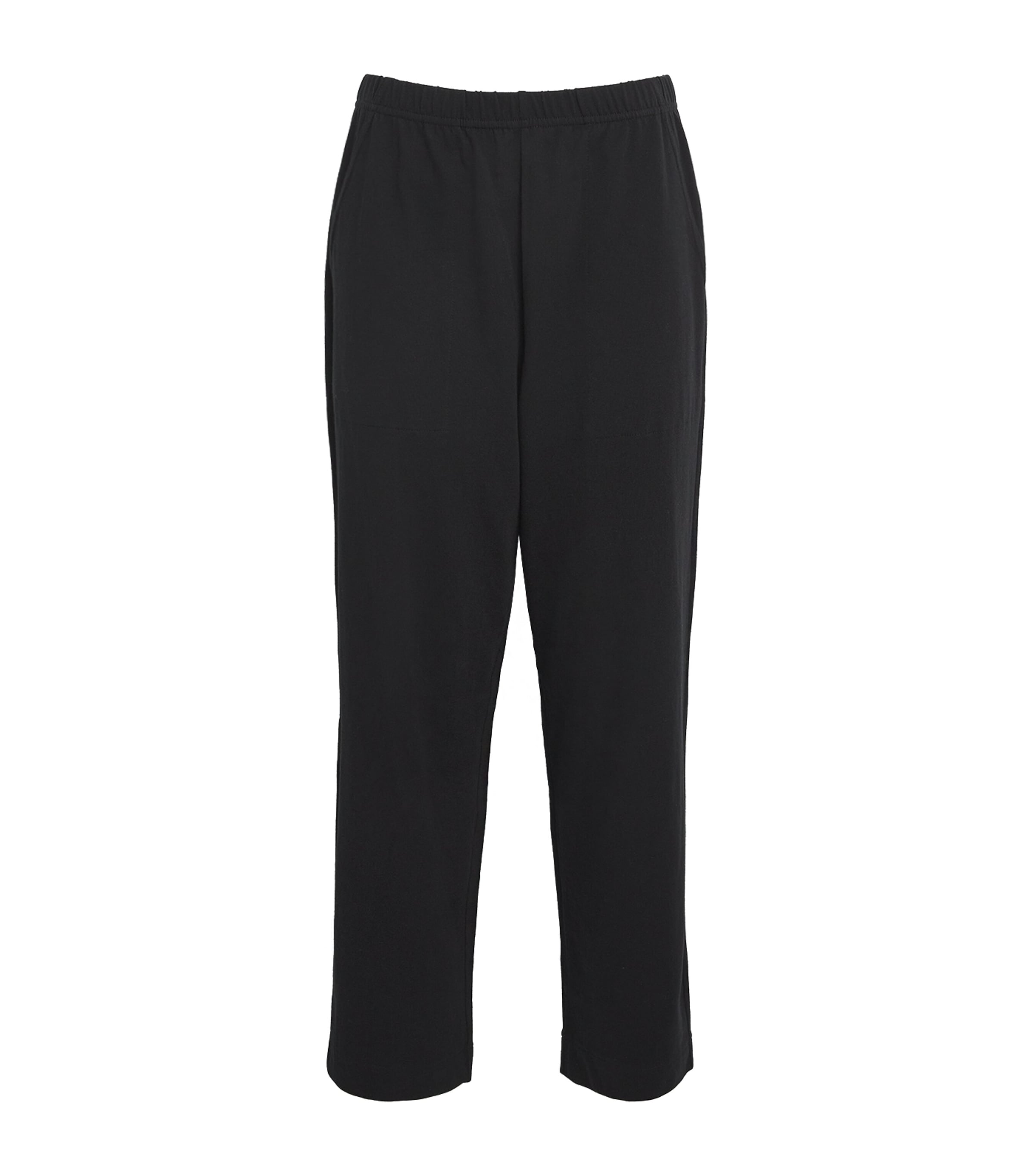 Cotton Straight Trousers BLACK Image 1
