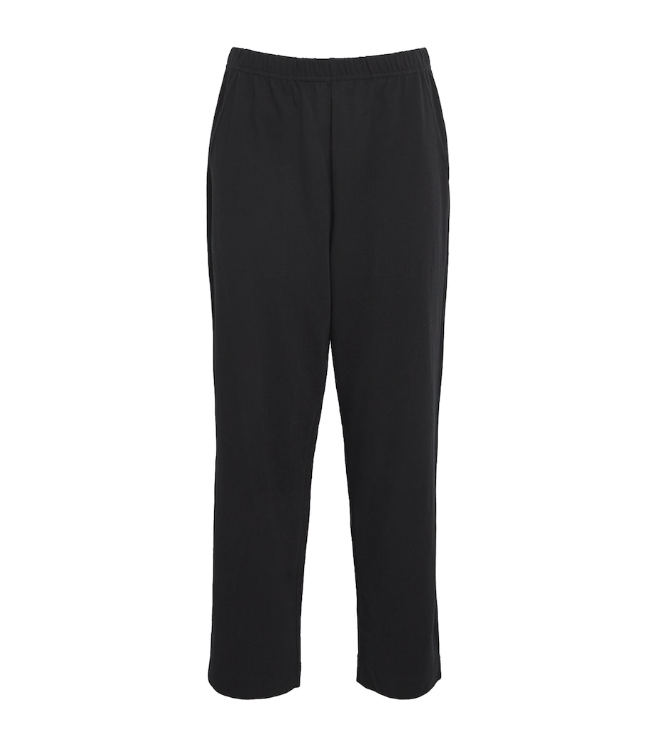 Cotton Straight Trousers BLACK Image 1