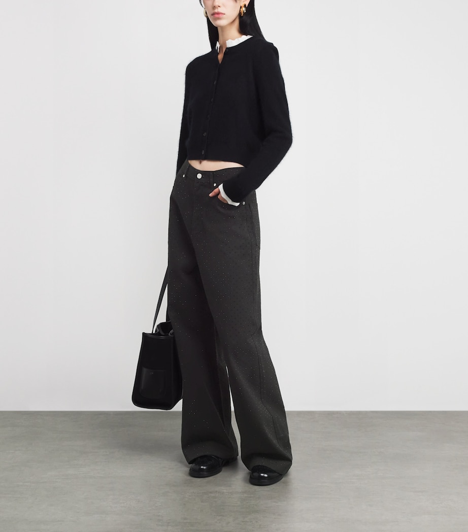 Embellished Wide-Leg Jeans BLACK Image 2