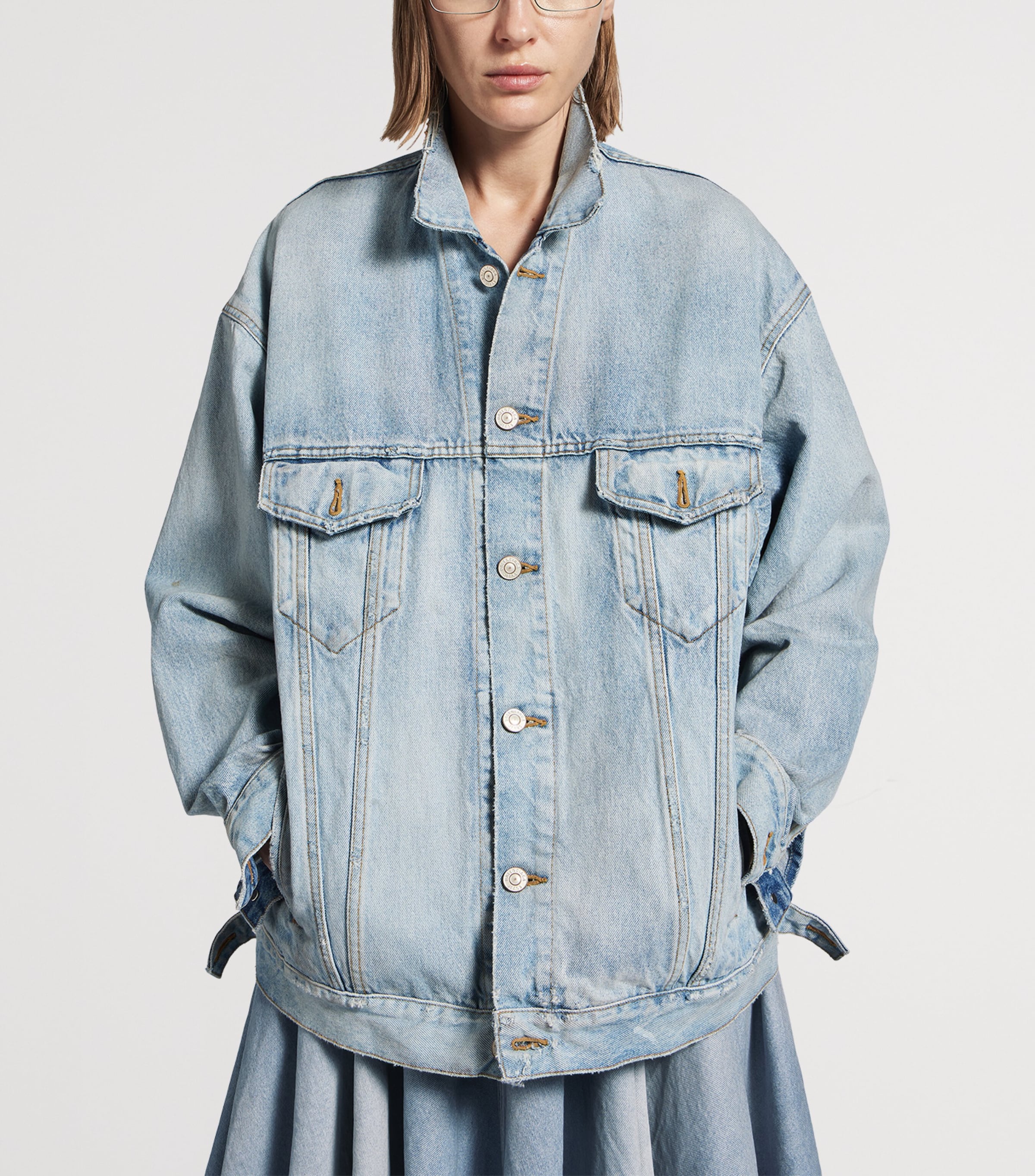 Distressed Denim Jacket 4009 Image 5
