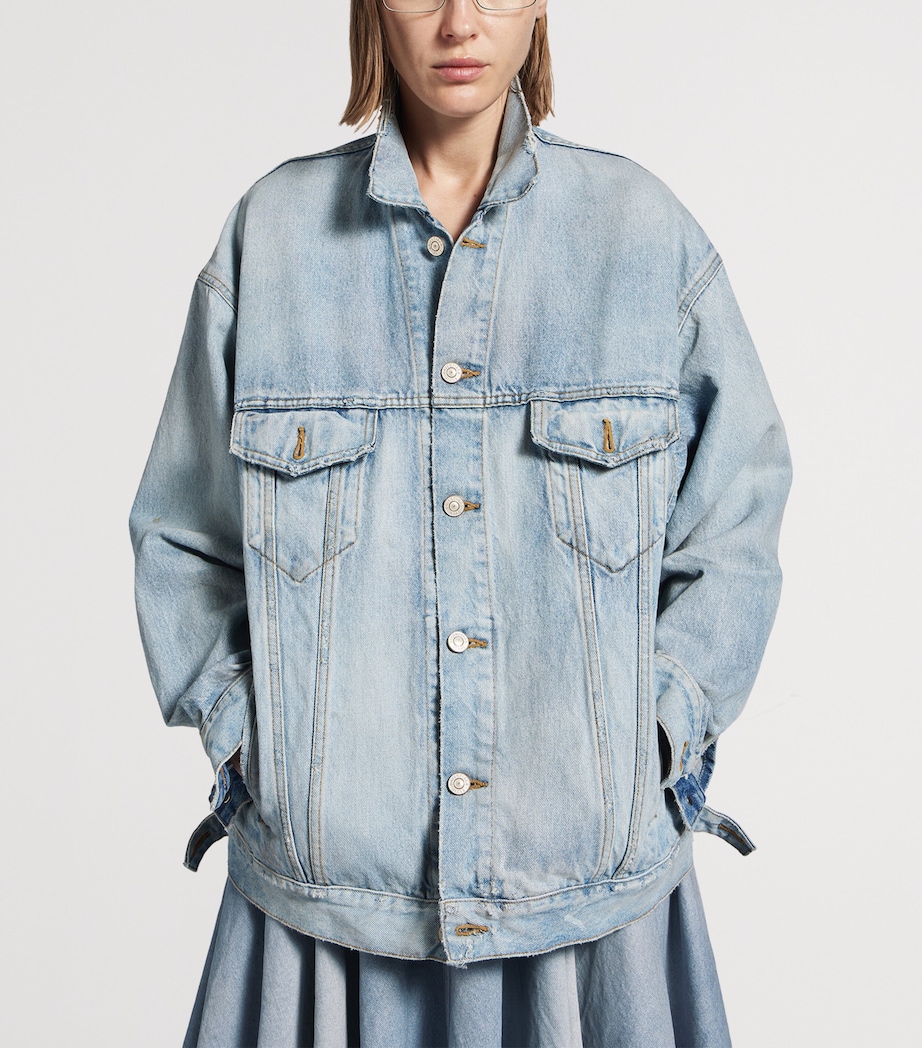 Distressed Denim Jacket 4009 Image 5