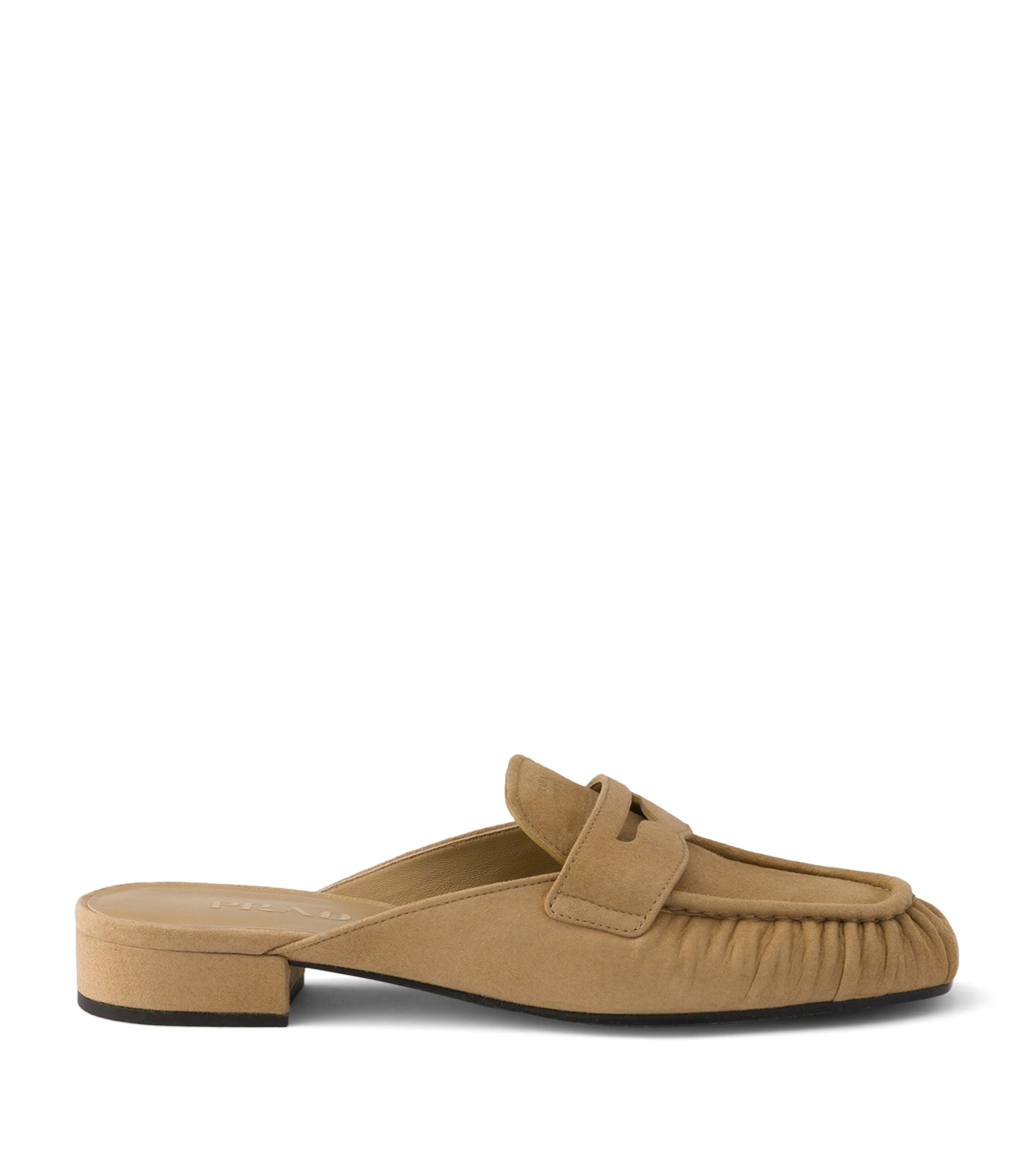 Prada Suede Mules Neutral Image 1