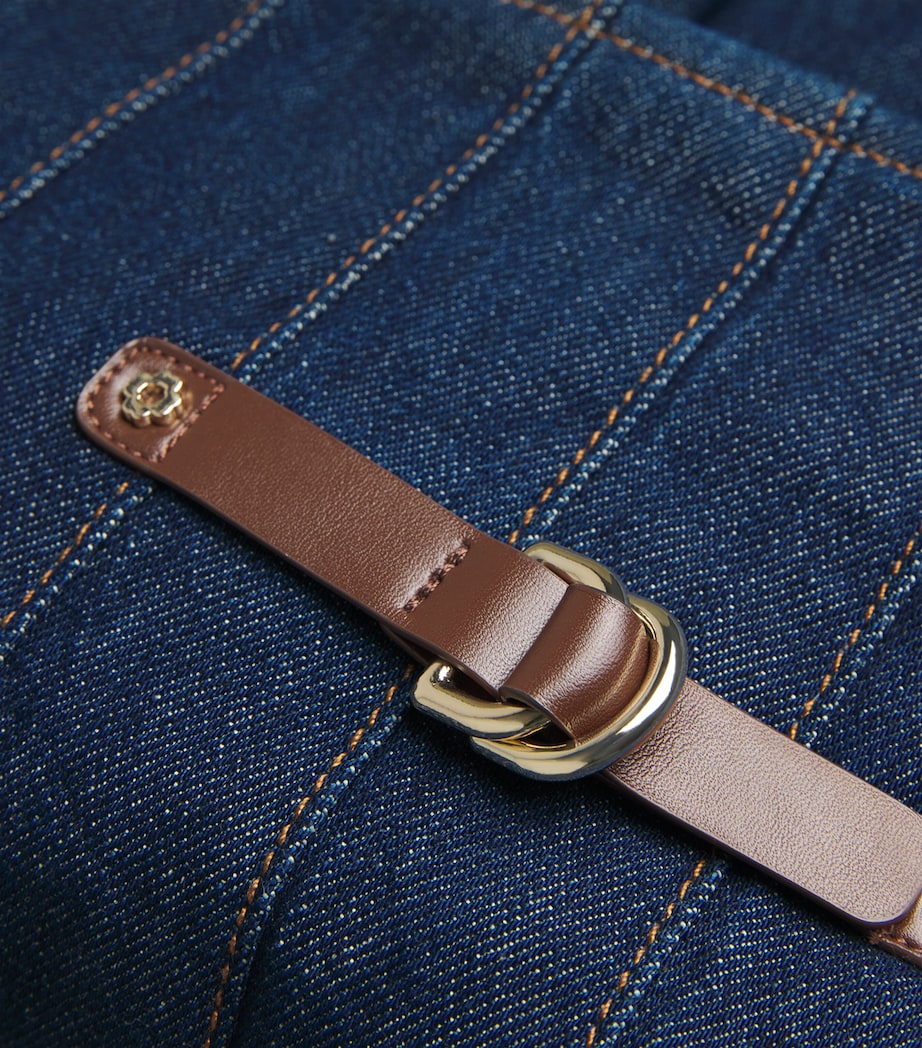 Stretch Denim Mini Skorts NAVY Image 5