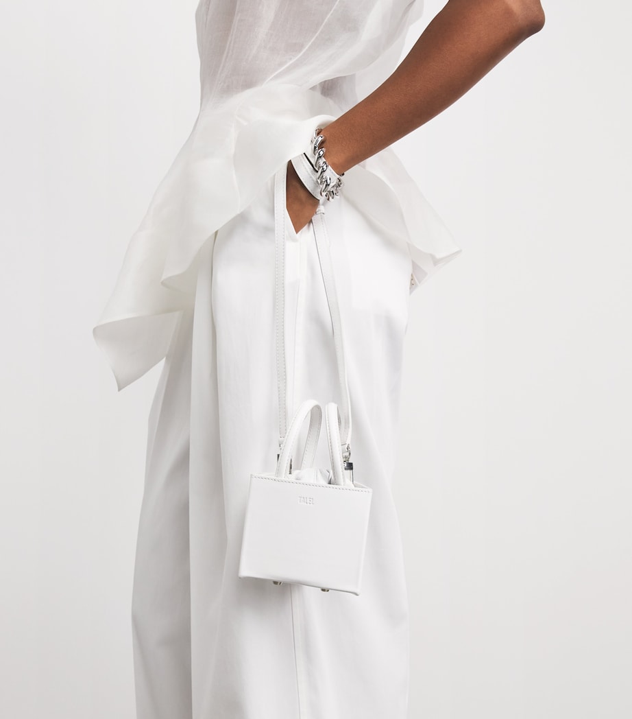 Talel Paris Small Leather Triangle Bag White Image 4