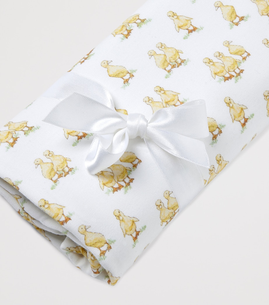 Trotters Organic Cotton Delilah Duckling Blanket White/ducklings Image 2