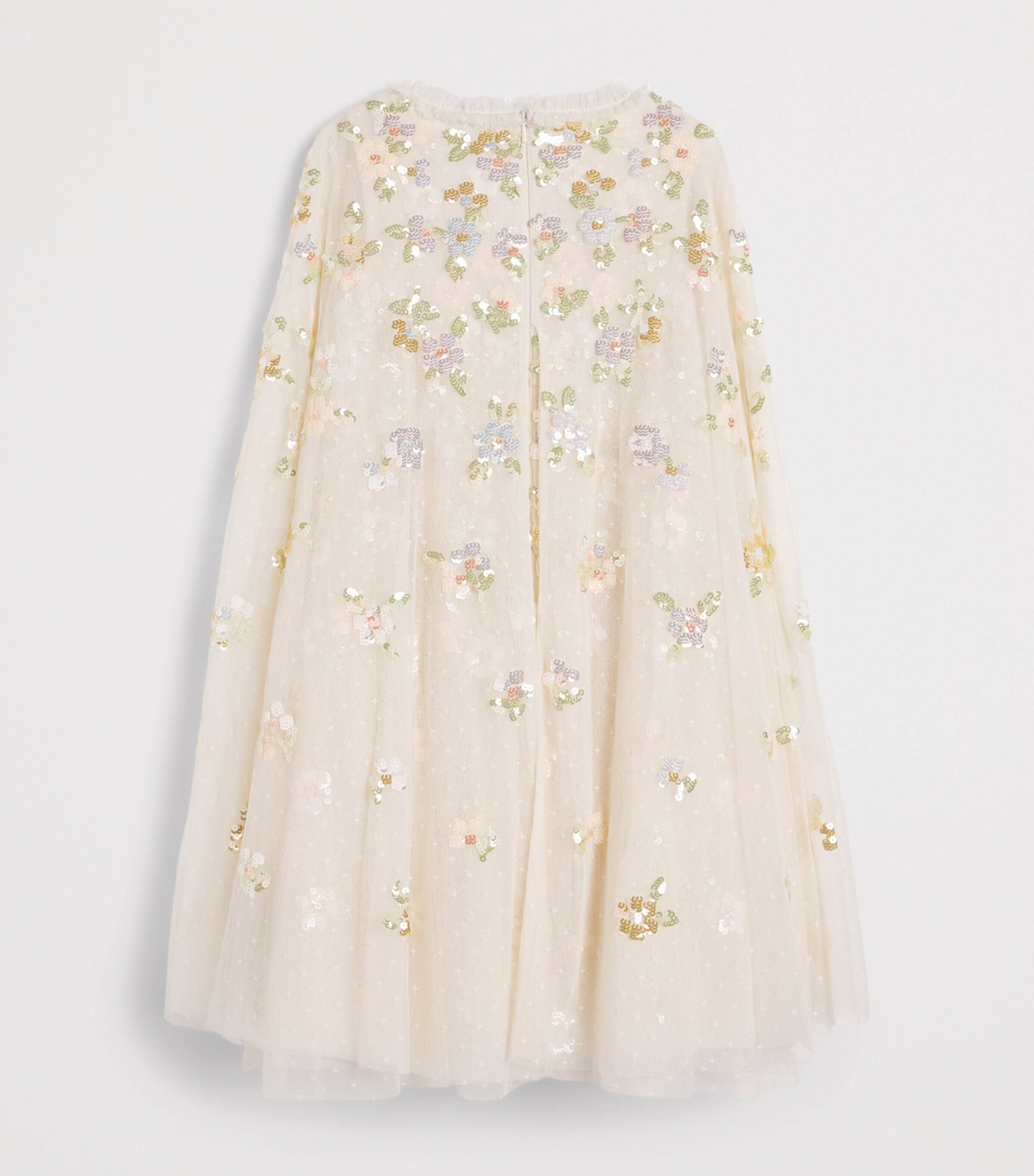 Needle & Thread Tulle Freesia Shimmer Cape Dress (8-12 Years) Cream/warm Image 2