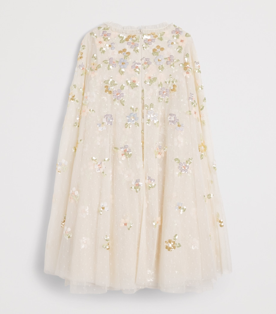 Needle & Thread Tulle Freesia Shimmer Cape Dress (8-12 Years) Cream/warm Image 2