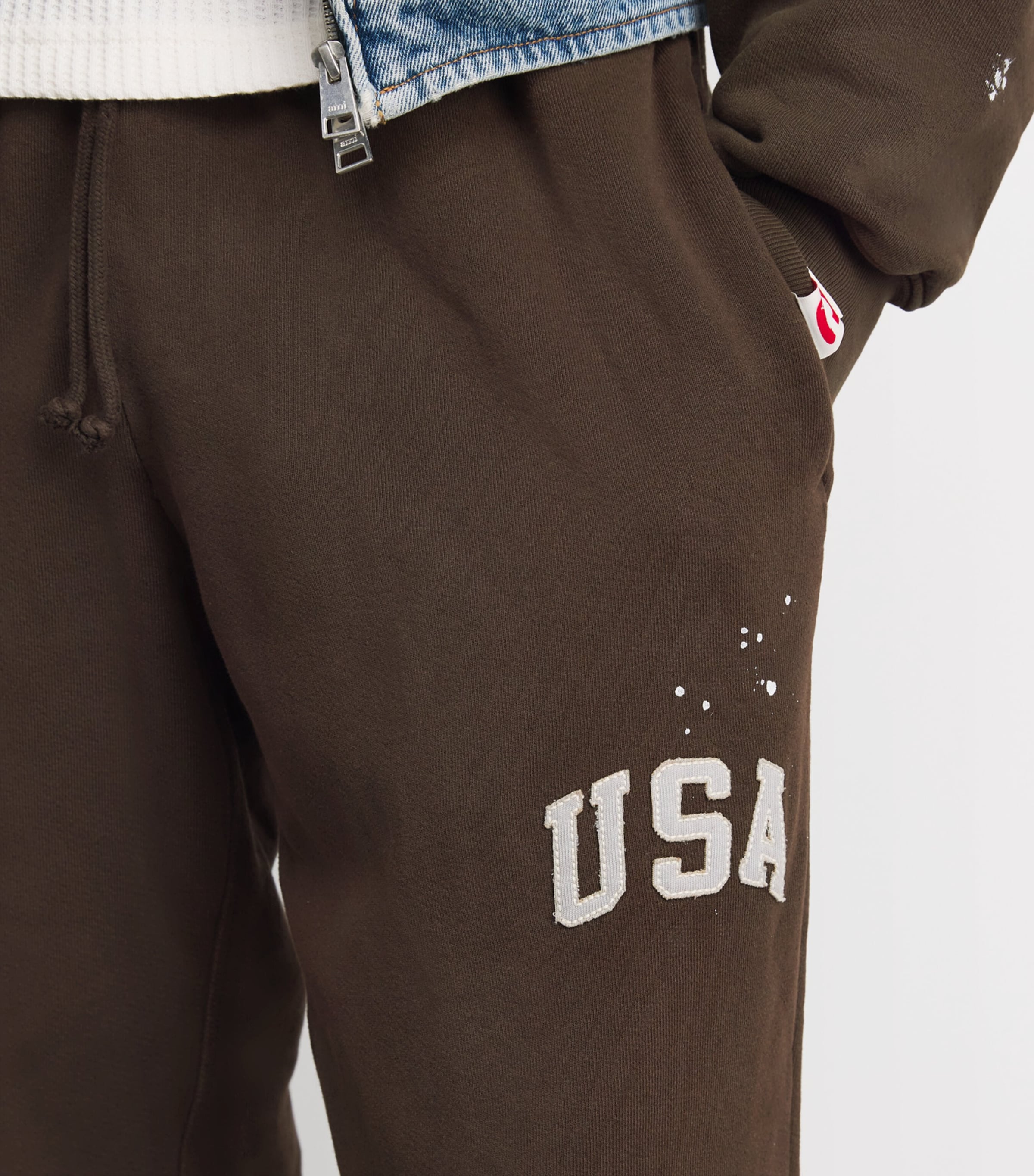 Cherry Los Angeles Mens Cotton USA Parachute Sweatpants Chocolate Image 3