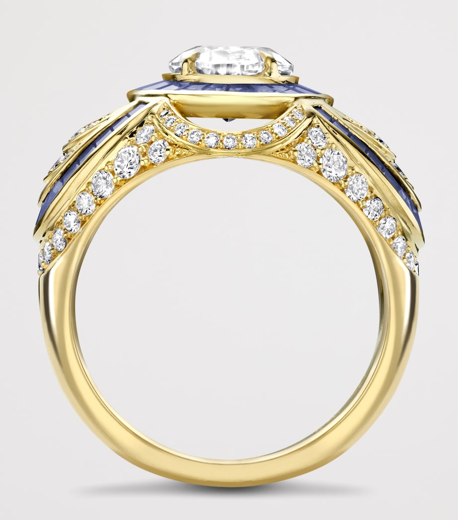 Boodles x Historic Royal Palaces Yellow Gold, Diamond and Sapphire Presence Chamber Ring Gold Image 4