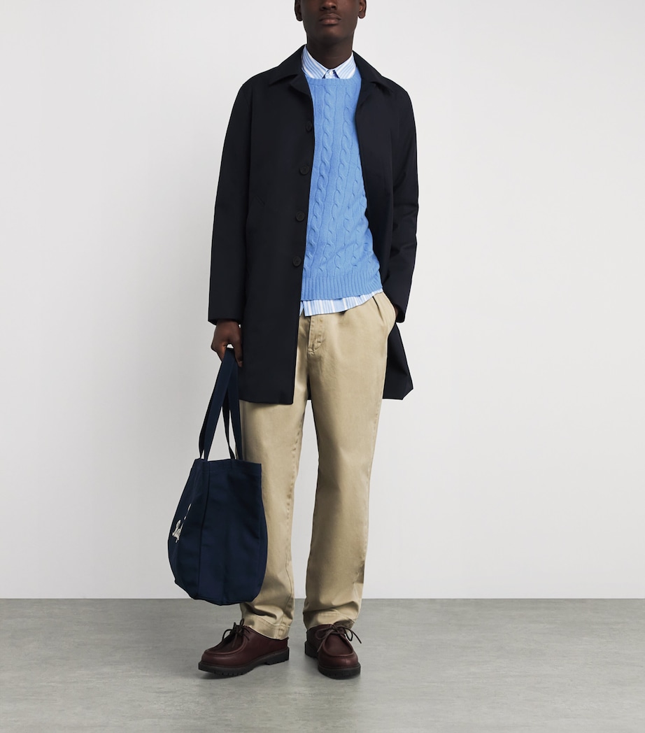 Wool-Cashmere Cable-Knit Sweater BLUE Image 2