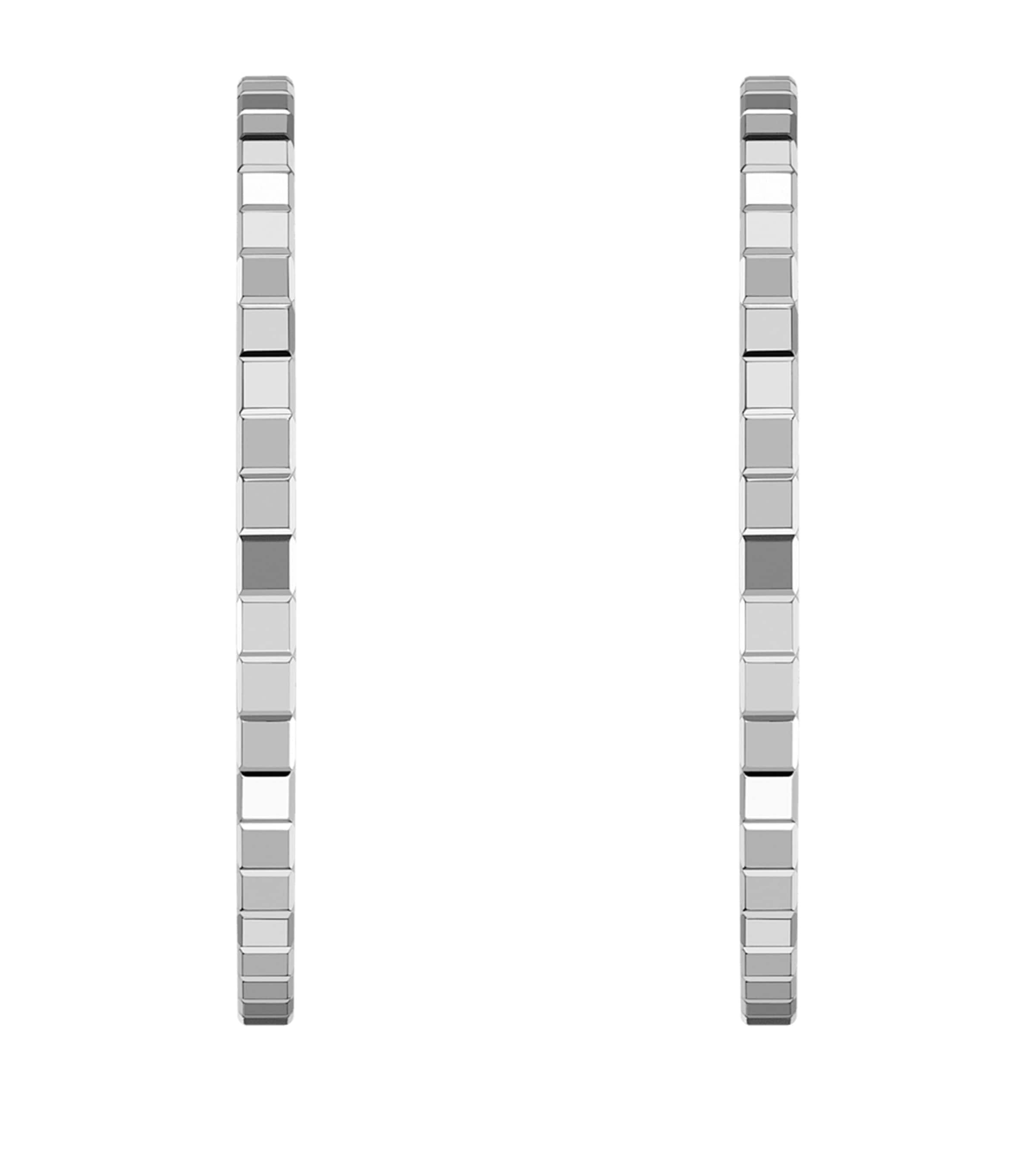 White Gold Ice Cube Hoop Earrings 18K WHITE GOLD Image 1