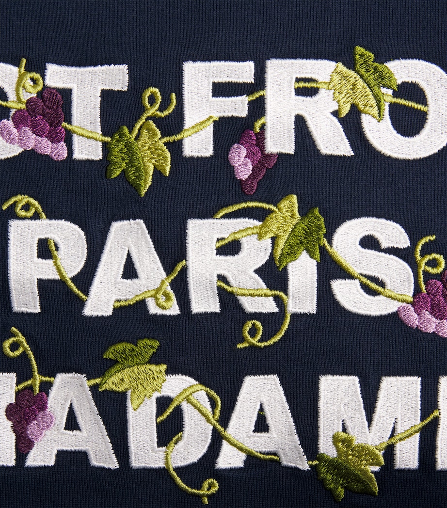 Drôle de Monsieur Mens Cotton Vine Slogan T-Shirt Navy Image 6