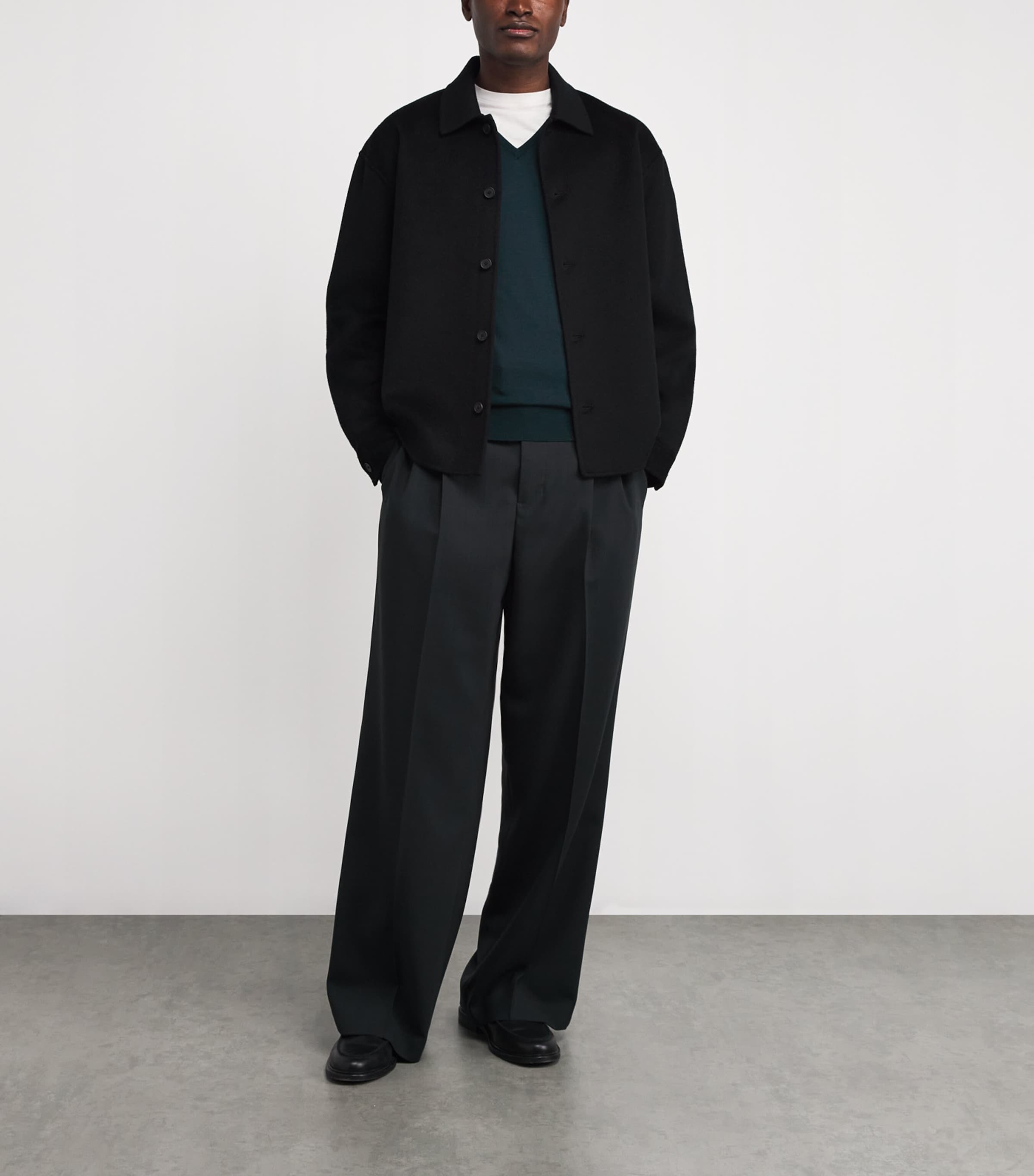 Merino Wool V-Neck Sweater RICHARDSON GREEN Image 2