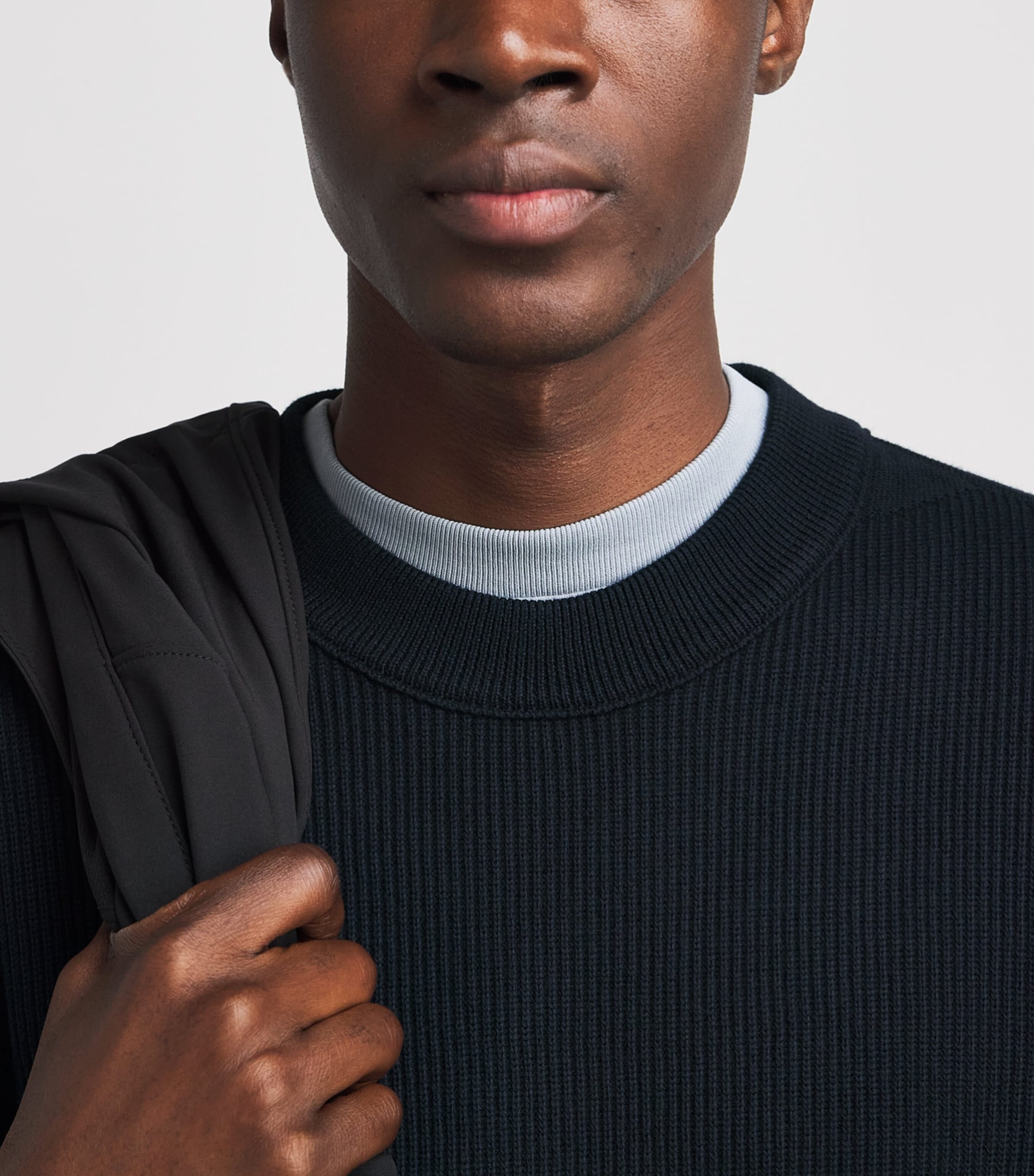 Stone Island Mens Ribbed Compass Patch Sweatshirt Image 3