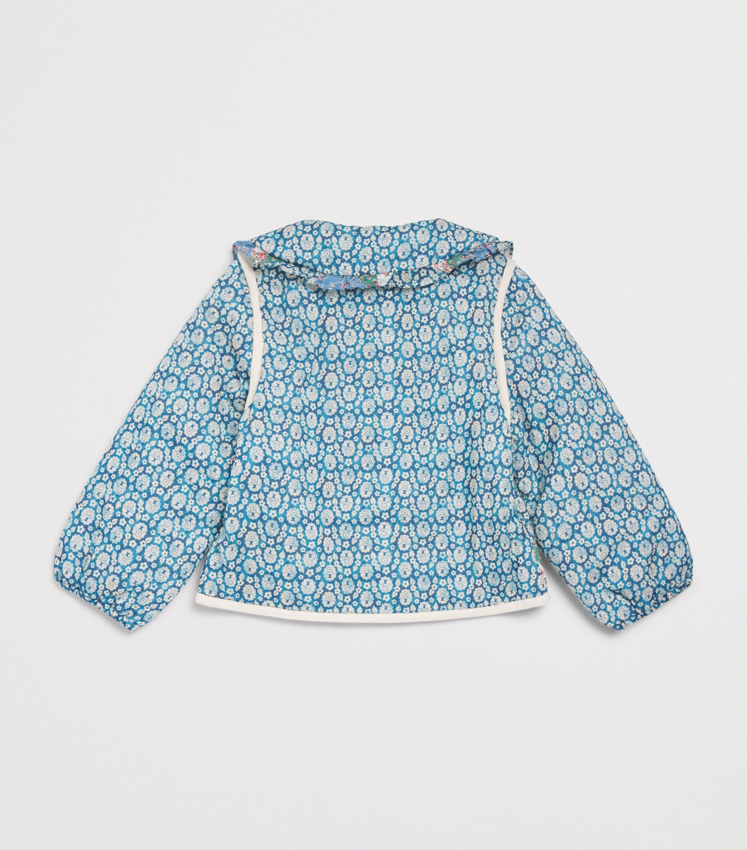 Louise Misha Cotton Quilted Agara Jacket (4-12 Years) Nvy Snwf Flwr Pwork Image 2