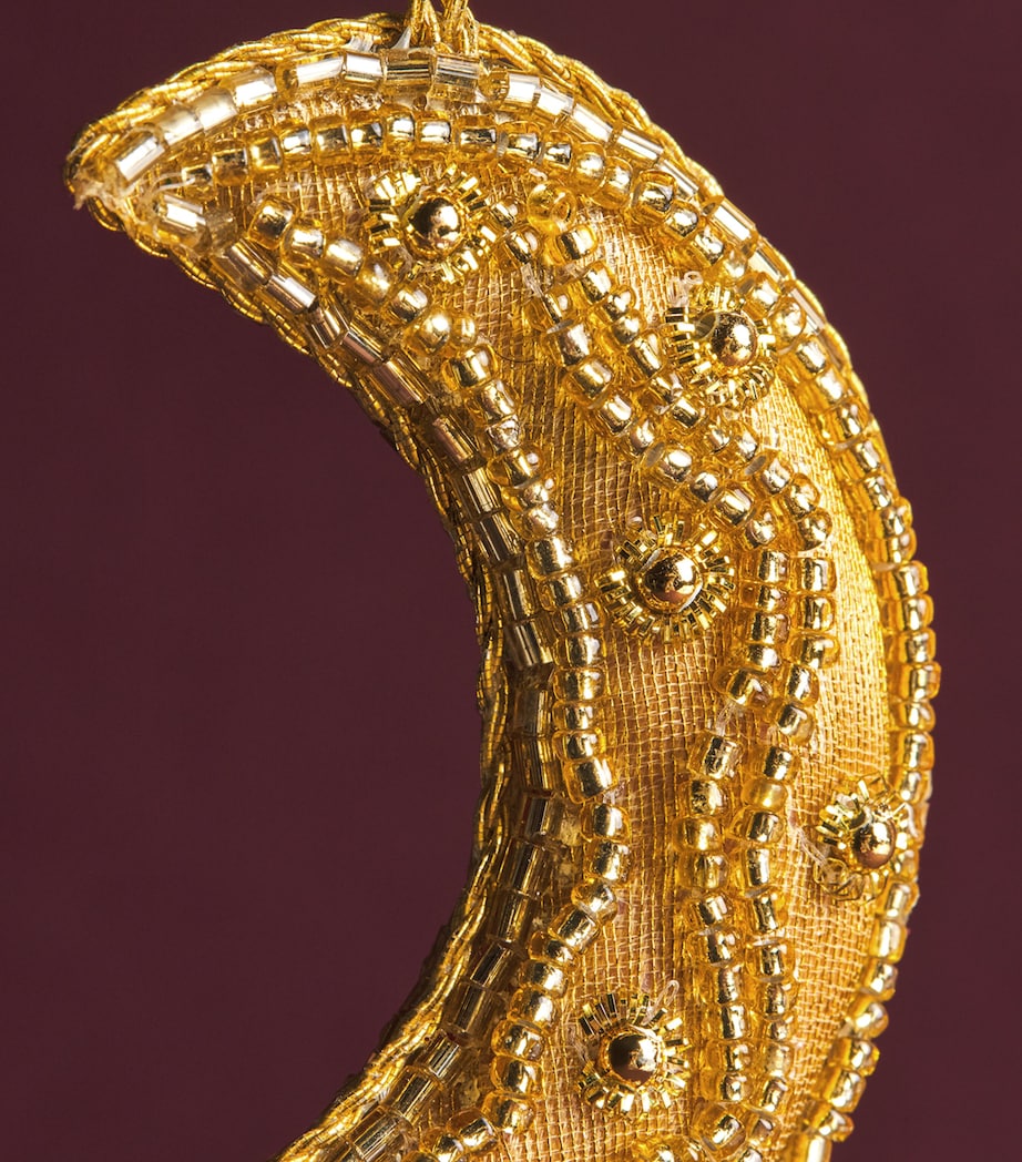 Harrods Beaded Moon Tree Decoration Gold Image 2