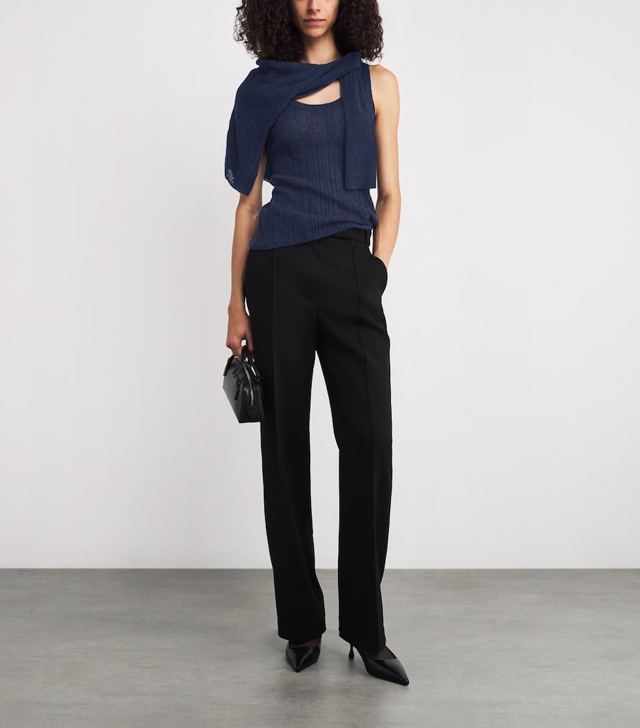 Wool-Blend Sheer Ycaza Tank Top INDIGO Image 2