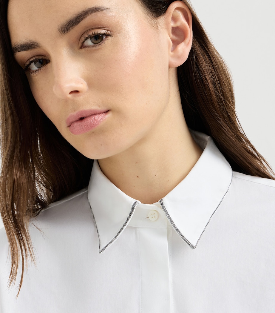 Brunello Cucinelli Womens Stretch-Cotton Poplin Monili Shirt Image 6