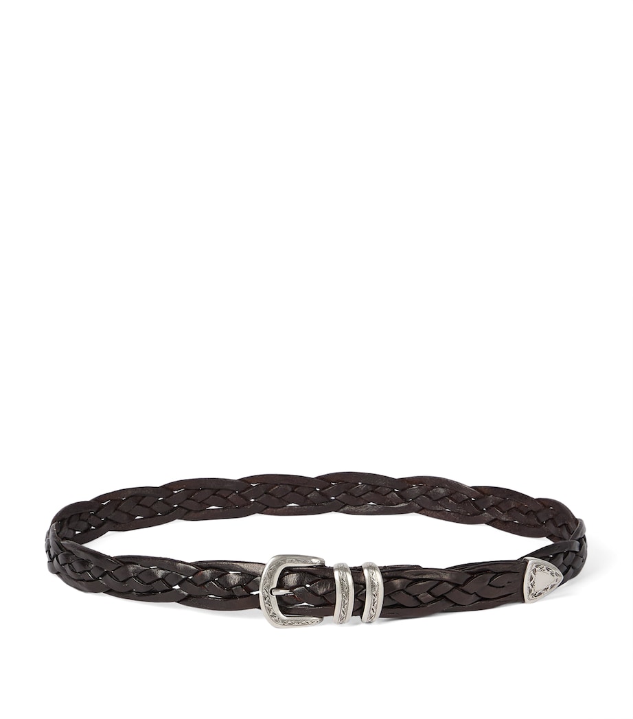 Brunello Cucinelli Calfskin Woven Belt Image 1