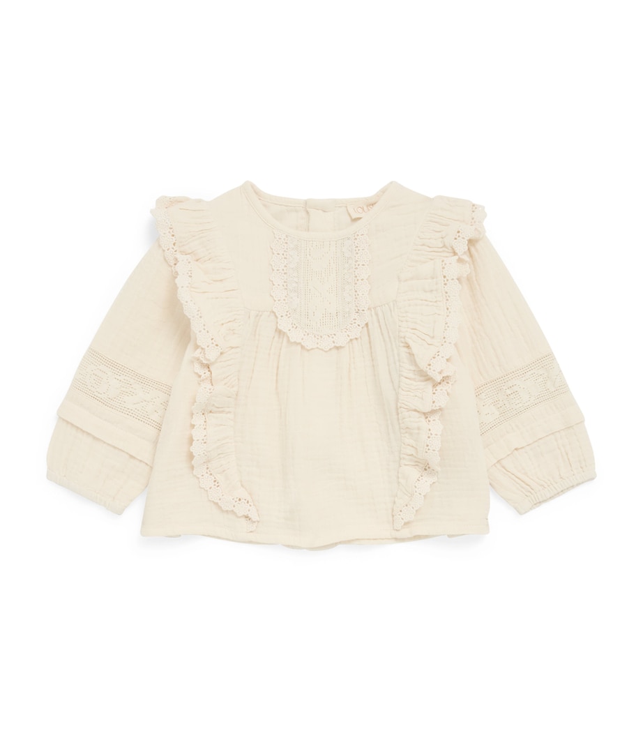 Louise Misha Cotton Bella Blouse (6-24 Months) Cream Image 1