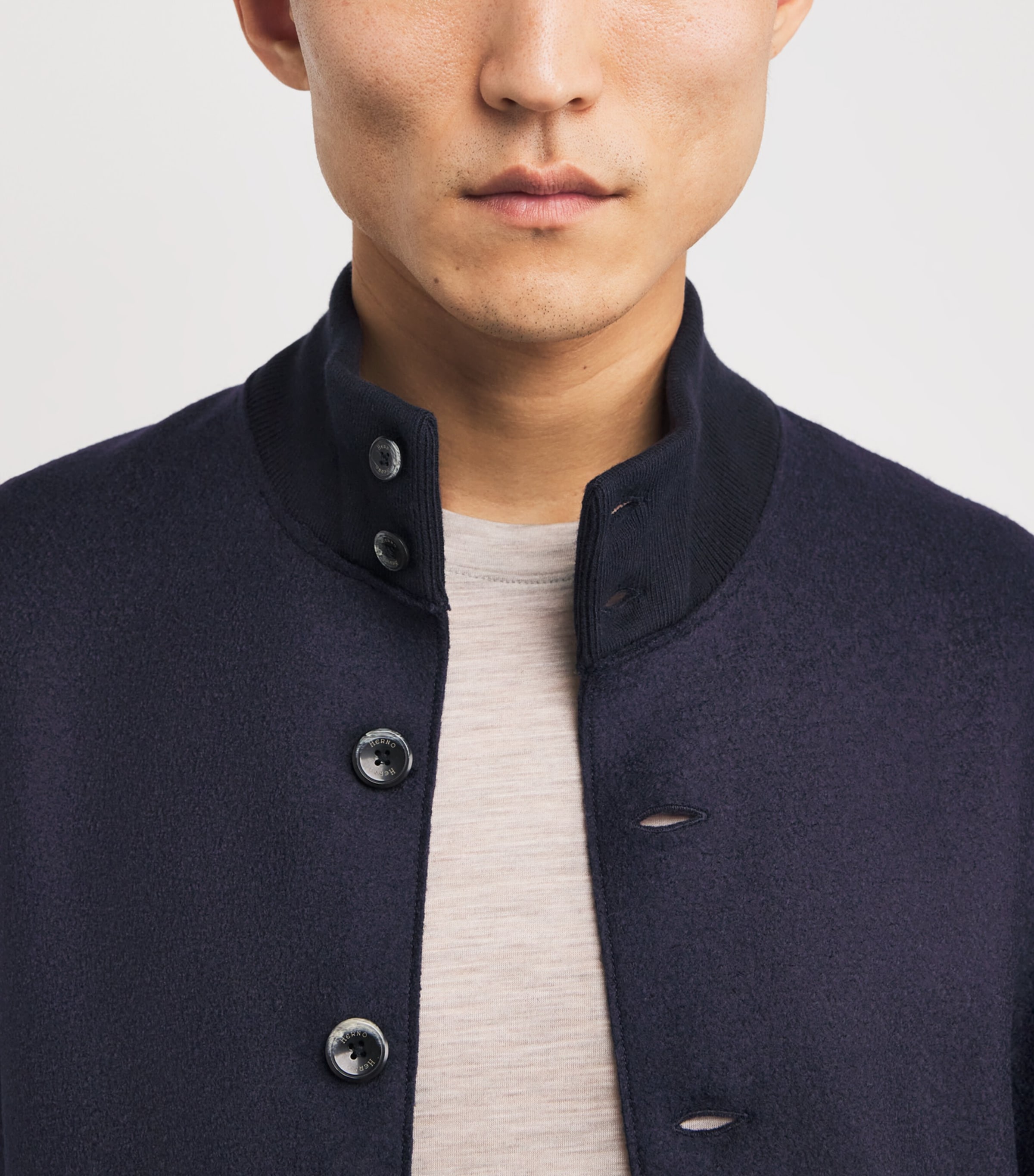 Virgin Wool Hybrid Button-Up Cardigan 9290DARK NAVY Image 7