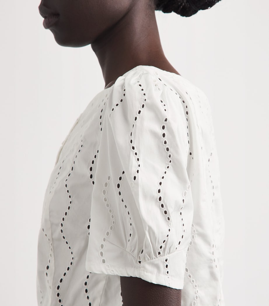 Polo Ralph Lauren Womens Cotton Eyelet Blouse White Image 3