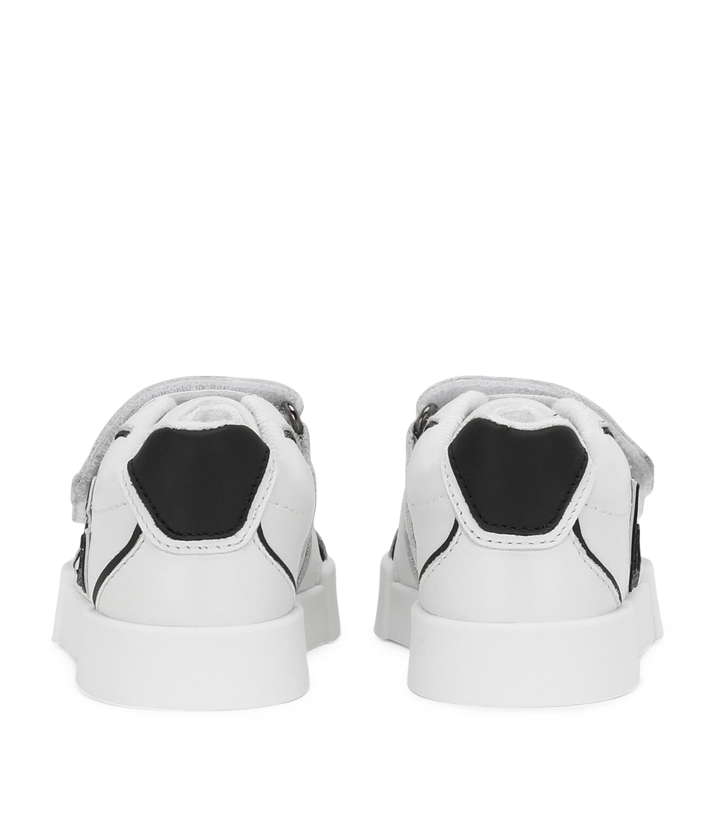 Leather Portofino Low-Top Sneakers 8B926-WHITE/BLACK Image 2