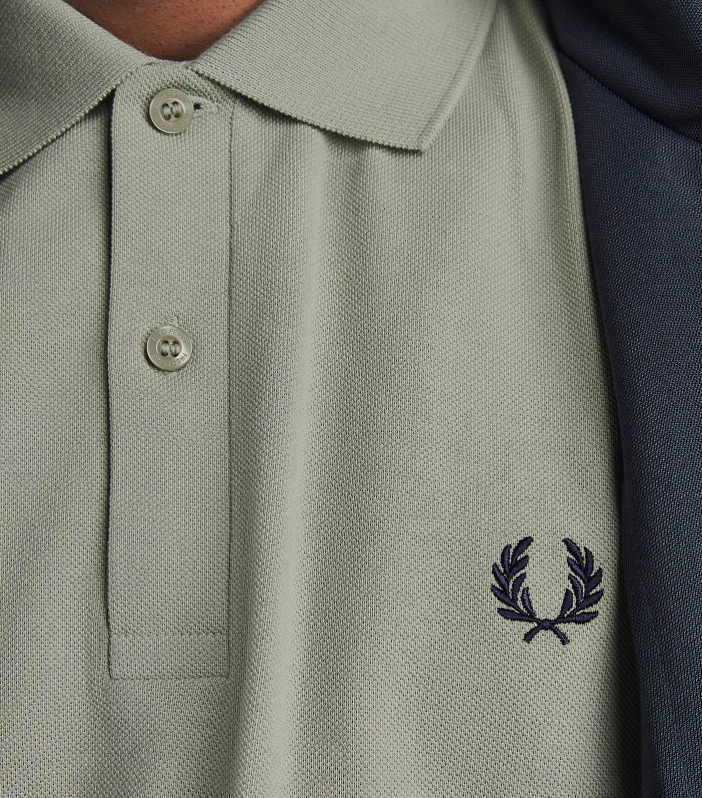 Fred Perry Mens Cotton Twin Tipped Polo Shirt Seagrass/drkairf Image 3
